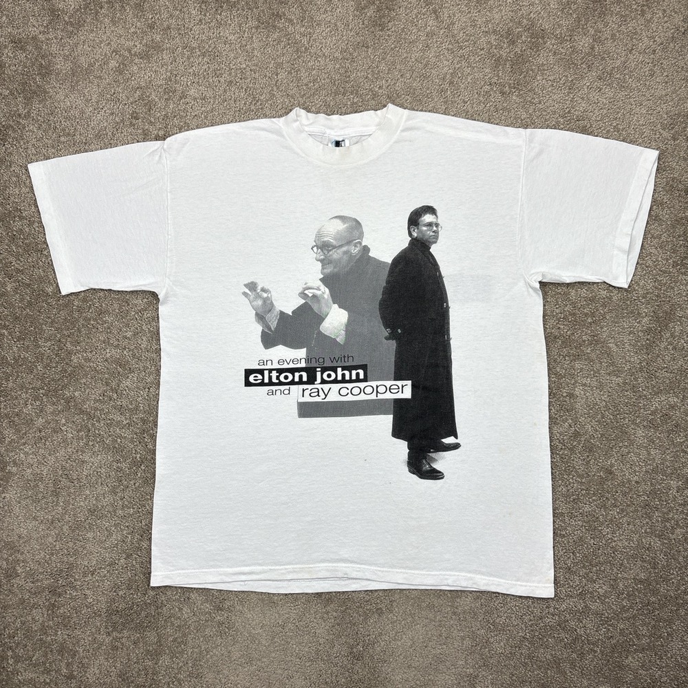 Vintage 1993 Elton John & Ray Cooper Tour T Shirt XL